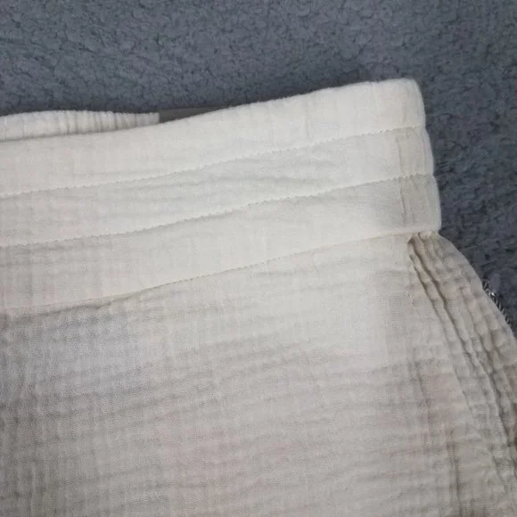 NEW Soft Surroundings Women's 1X Pants Crop Gauze Beach Pull On Casual Ivory - Picture 4 of 16